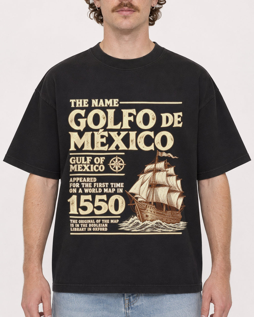 Mockup Boxy Heavyweight Tee Black male close-up 09