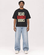 Mockup Boxy Heavyweight Tee Black male full-body 05