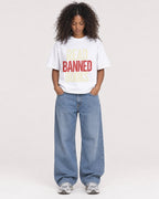 Mockup Boxy Heavyweight Tee White female full-body 05