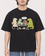 Mockup Boxy Heavyweight Tee Black male close-up 03