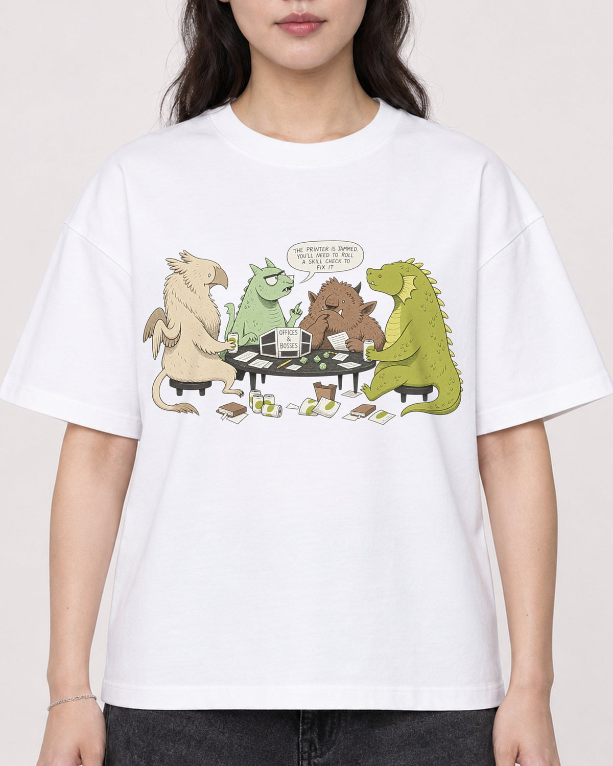 Mockup Boxy Heavyweight Tee White female close-up 03