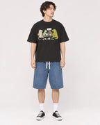 Mockup Boxy Heavyweight Tee Black male full-body 03