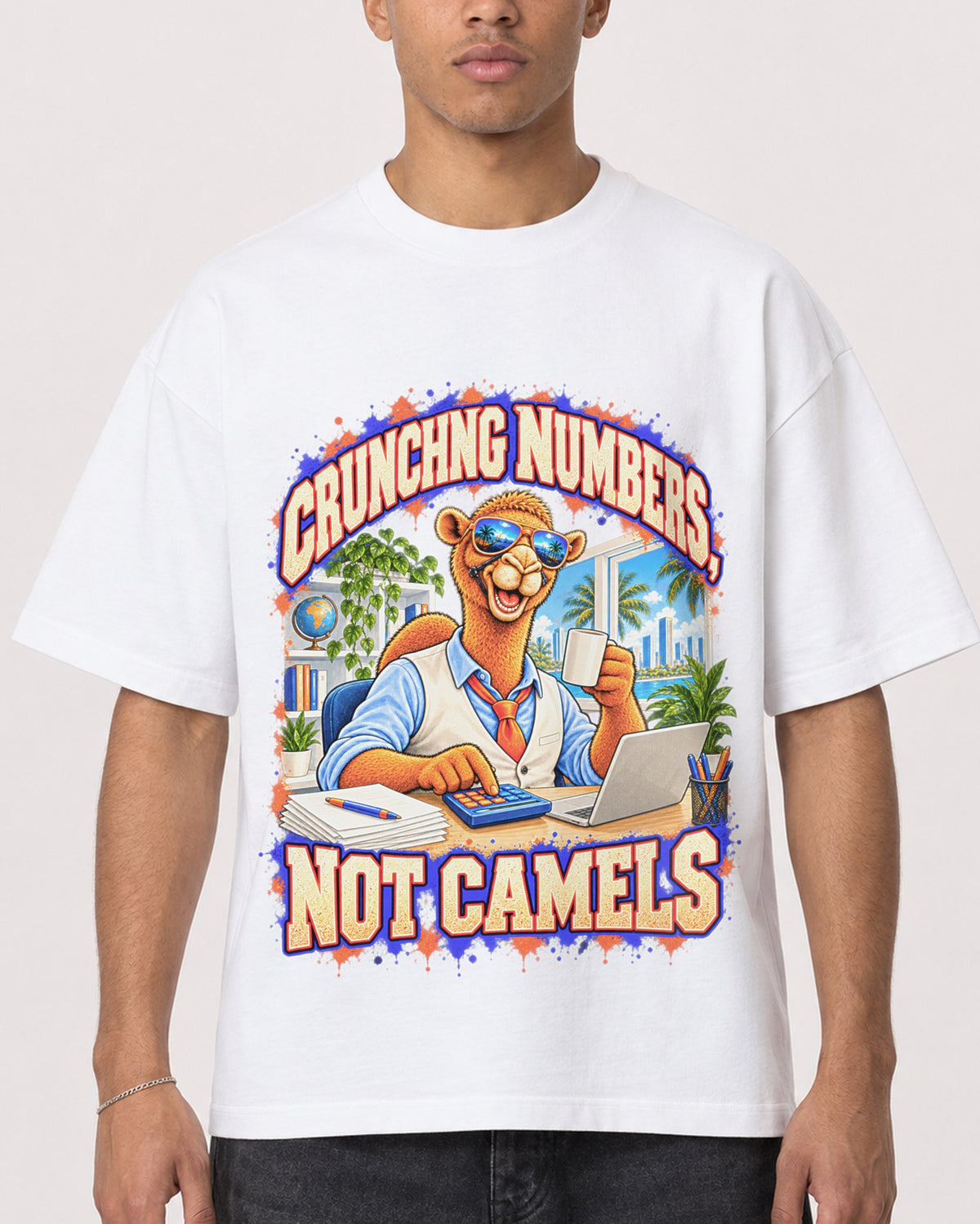 Mockup Boxy Heavyweight Tee White male close-up 50