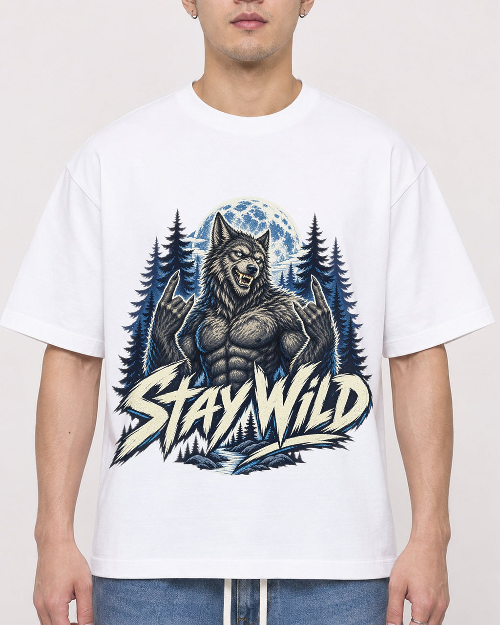 Mockup Boxy Heavyweight Tee White male close-up 13