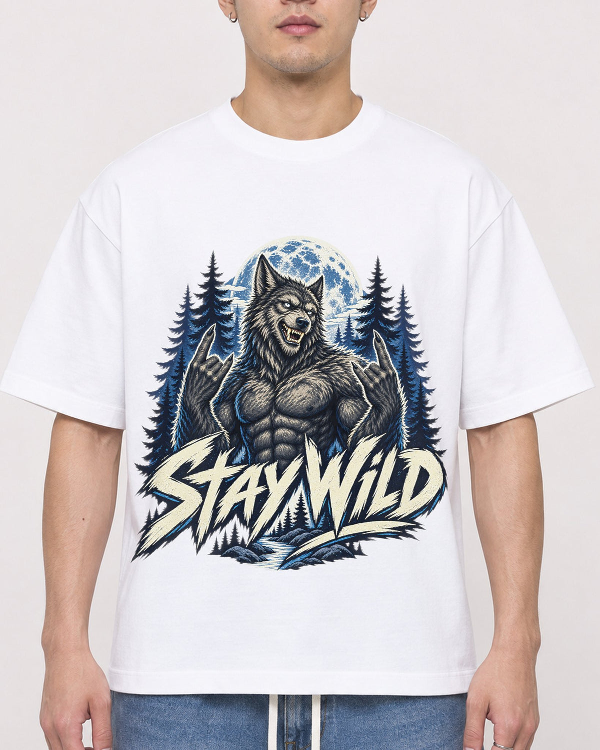 Mockup Boxy Heavyweight Tee White male close-up 13