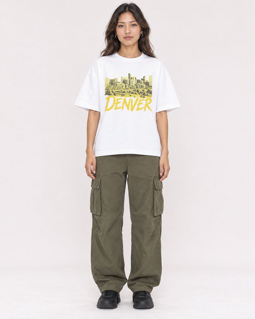 Mockup Boxy Heavyweight Tee White female full-body 02