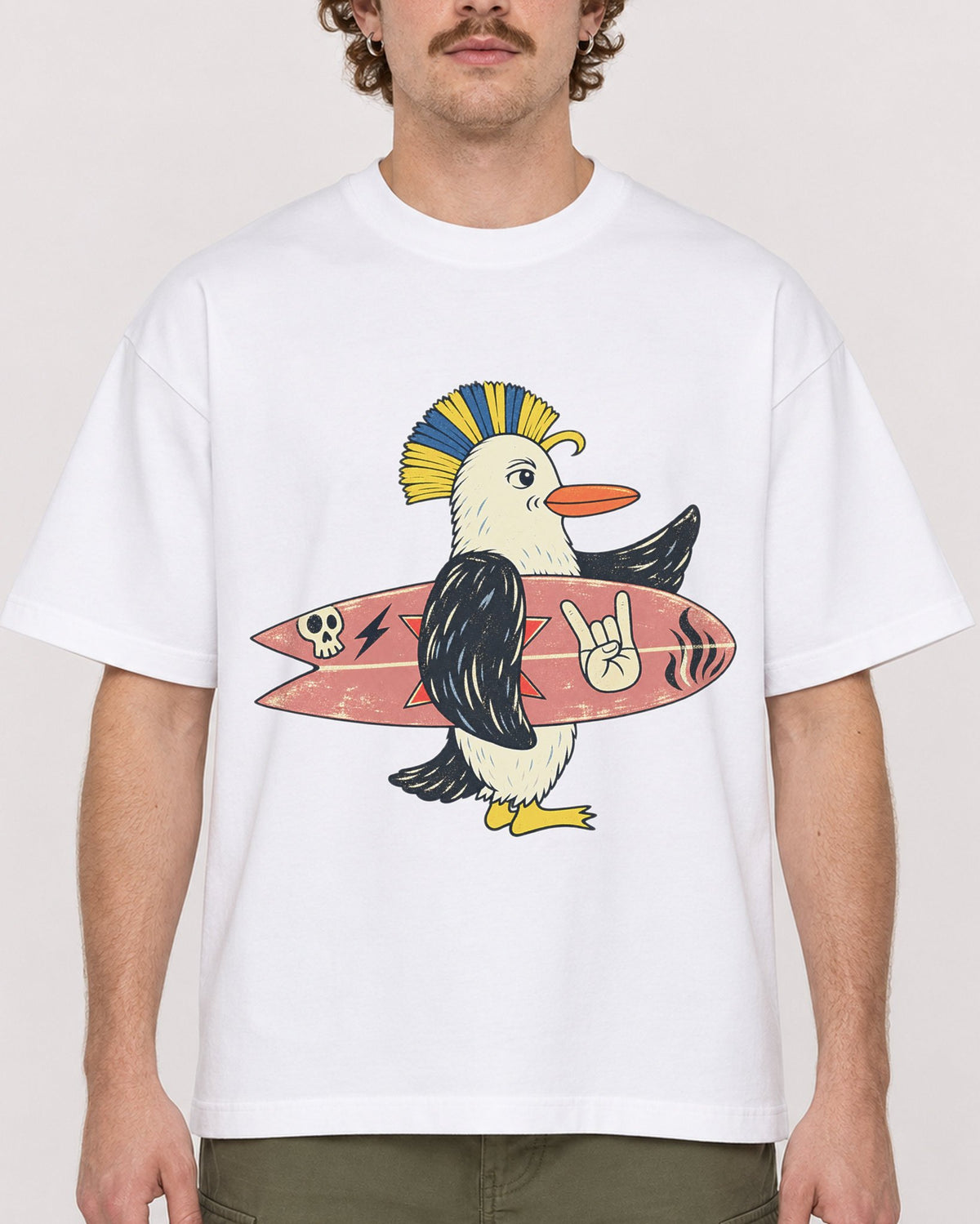 Mockup Boxy Heavyweight Tee White male close-up 09