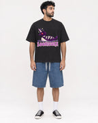Mockup Boxy Heavyweight Tee Black male full-body 07