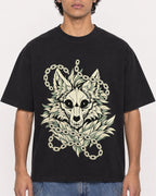 Mockup Boxy Heavyweight Tee Black male close-up 26