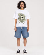 Mockup Boxy Heavyweight Tee White female full-body 26