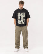 Mockup Boxy Heavyweight Tee Black male full-body 08