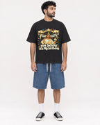 Mockup Boxy Heavyweight Tee Black male full-body 07