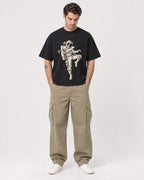 Mockup Boxy Heavyweight Tee Black male full-body 48