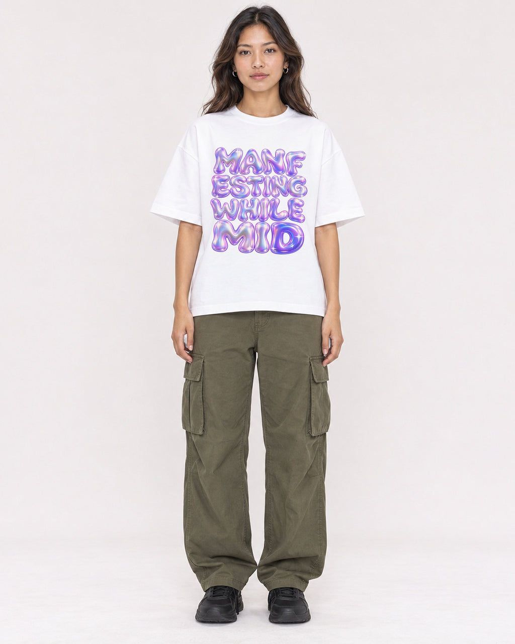 Mockup Boxy Heavyweight Tee White female full-body 02