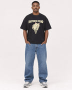 Mockup Boxy Heavyweight Tee Black male full-body 14