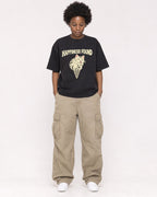 Mockup Boxy Heavyweight Tee Black female full-body 14
