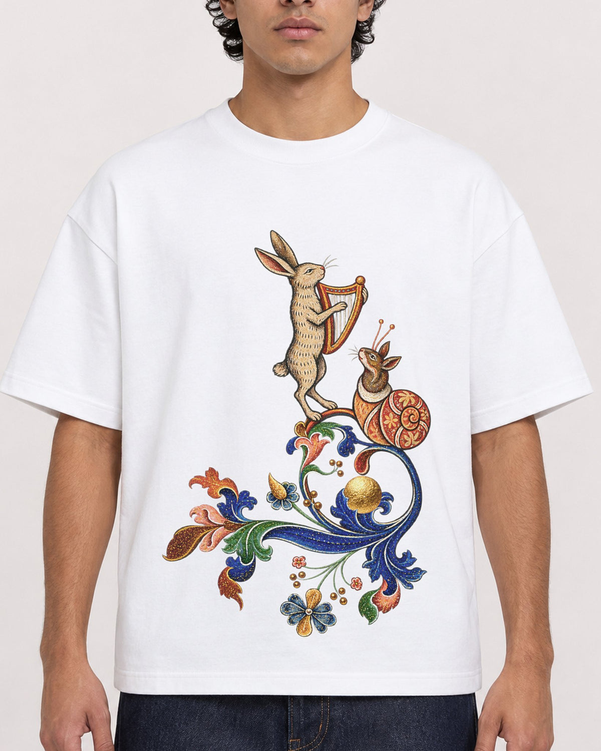 Mockup Boxy Heavyweight Tee White male close-up 26