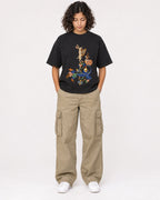 Mockup Boxy Heavyweight Tee Black female full-body 26