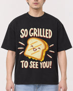 Mockup Boxy Heavyweight Tee Black male close-up 13