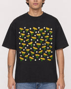 Mockup Boxy Heavyweight Tee Black male close-up 06