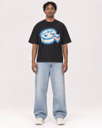 Mockup Boxy Heavyweight Tee Black male full-body 05