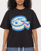 Mockup Boxy Heavyweight Tee Black female close-up 05