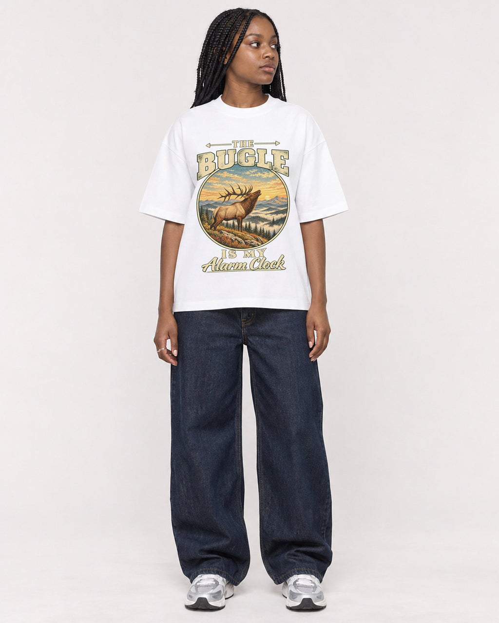 Mockup Boxy Heavyweight Tee White female full-body 04