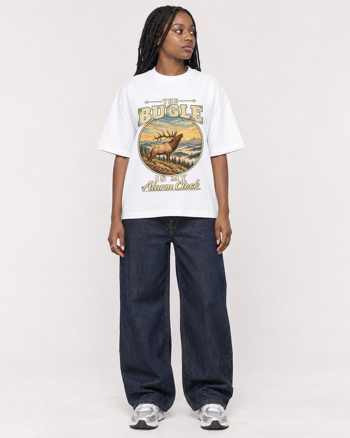 Mockup Boxy Heavyweight Tee White female full-body 04