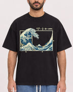 Mockup Boxy Heavyweight Tee Black male close-up 27