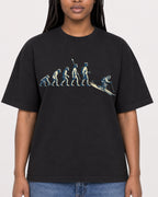 Mockup Boxy Heavyweight Tee Black female close-up 04