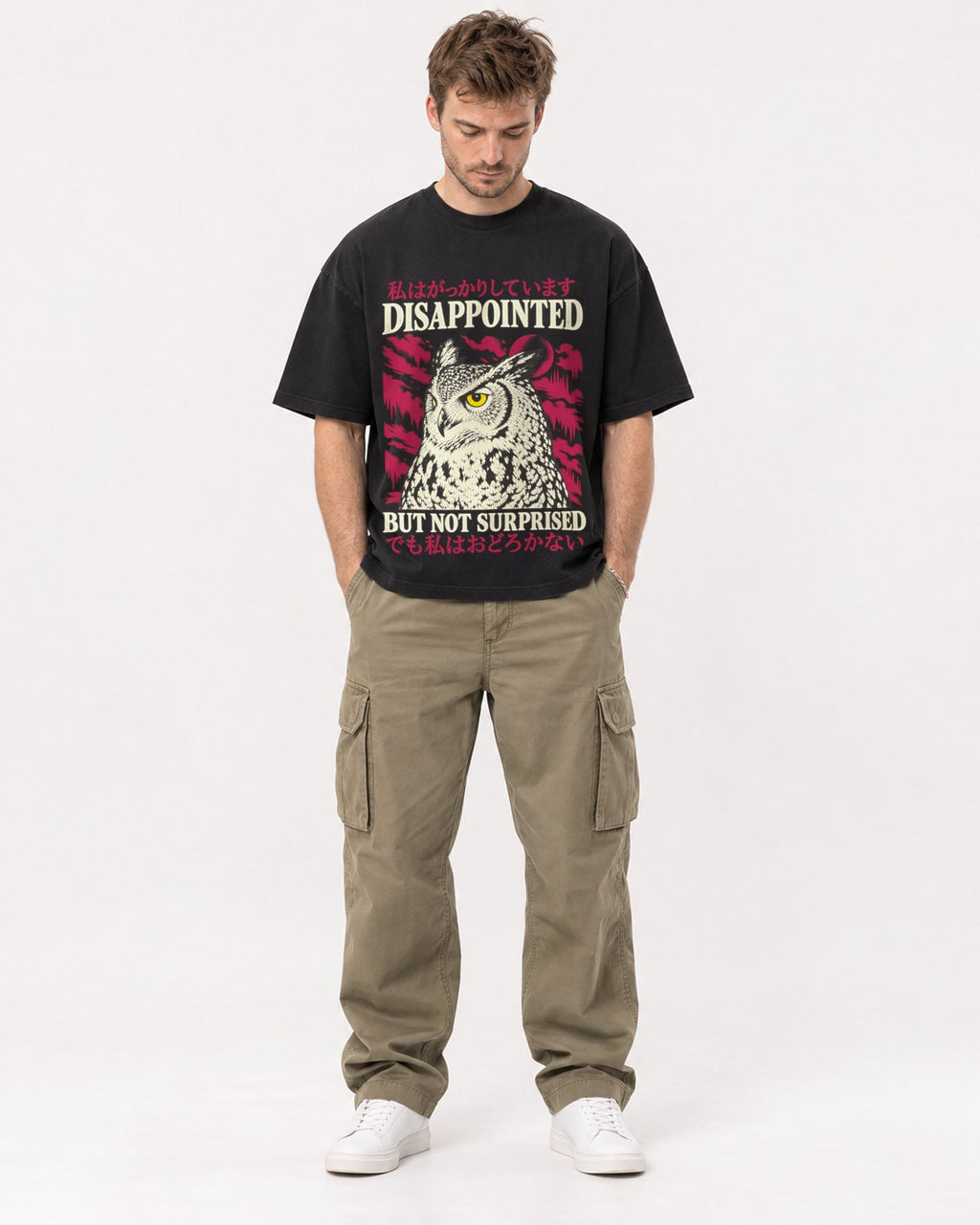Mockup Boxy Heavyweight Tee Black male full-body 08