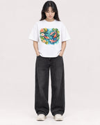 Mockup Boxy Heavyweight Tee White female full-body 13
