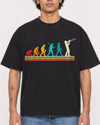 Mockup Boxy Heavyweight Tee Black male close-up 30