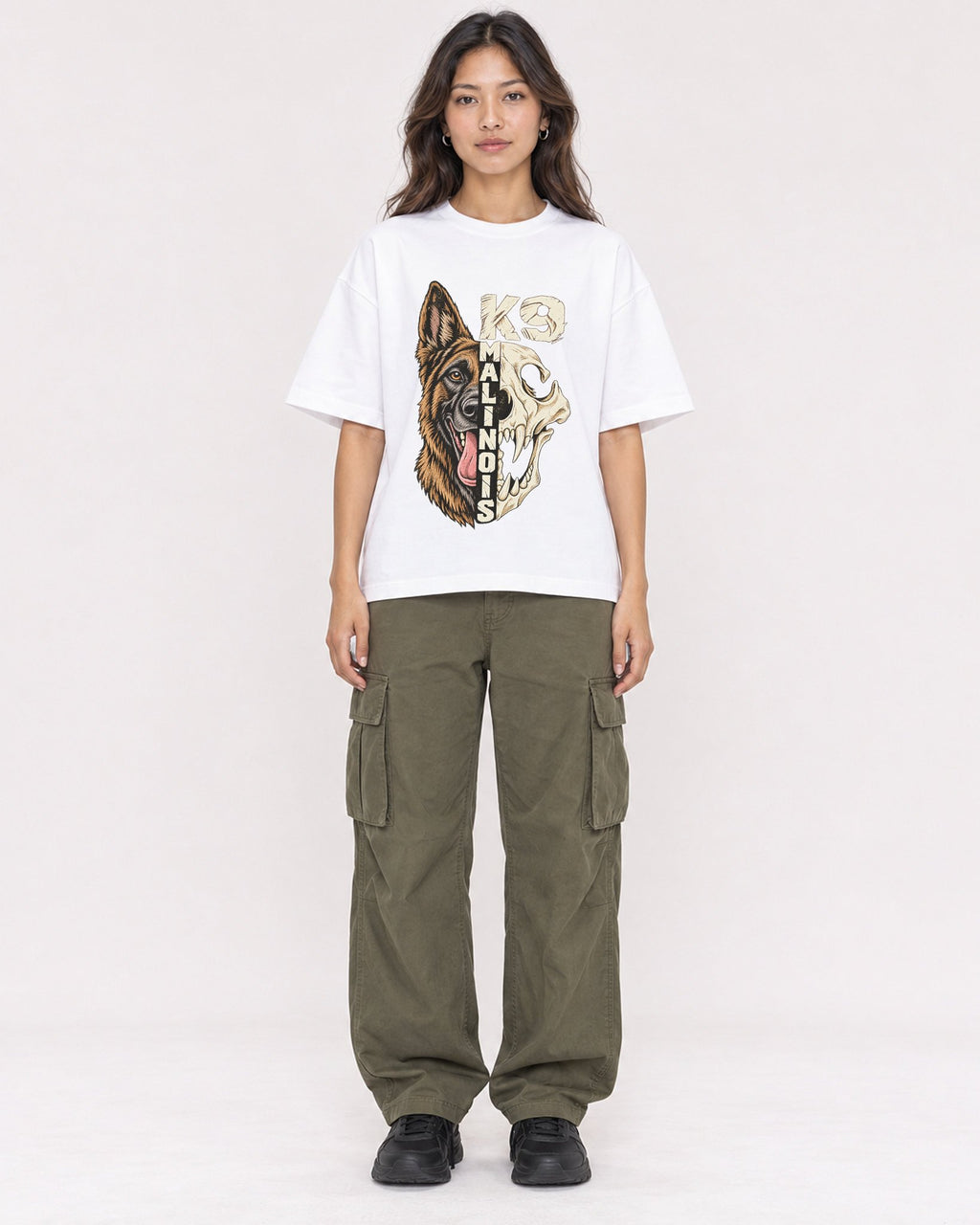 Mockup Boxy Heavyweight Tee White female full-body 02