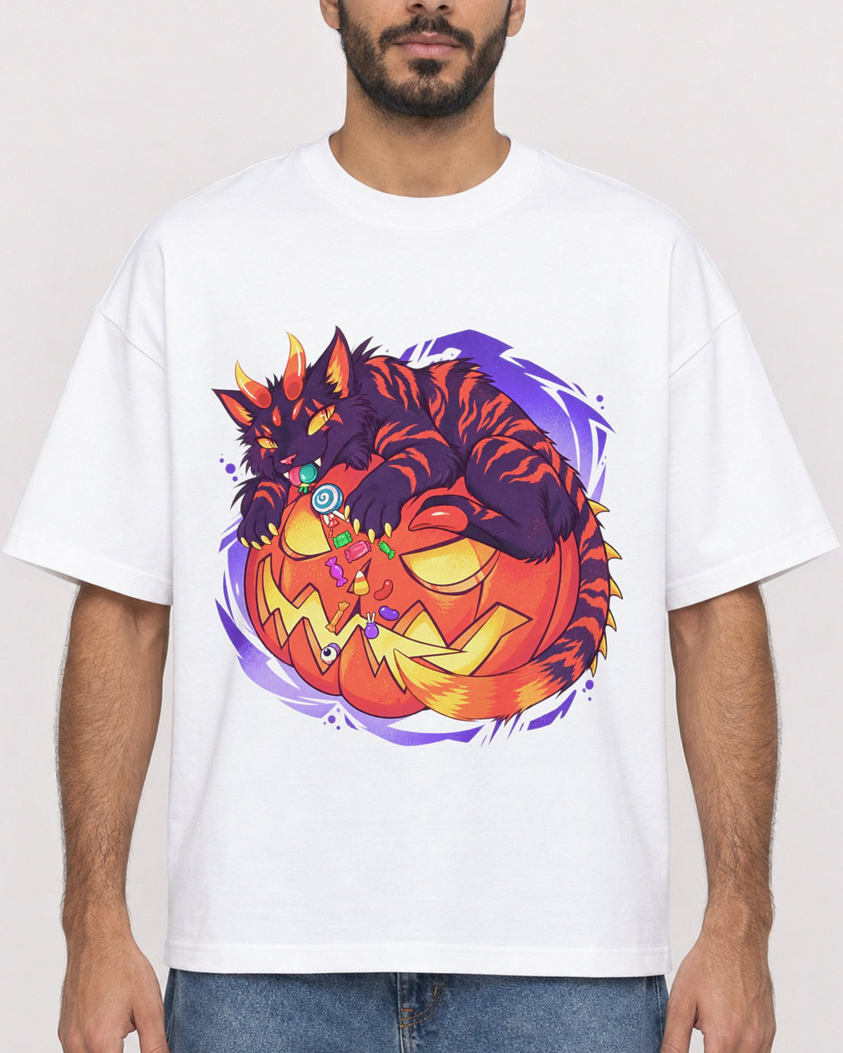 Mockup Boxy Heavyweight Tee White male close-up 07