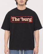 Mockup Boxy Heavyweight Tee Black male close-up 03