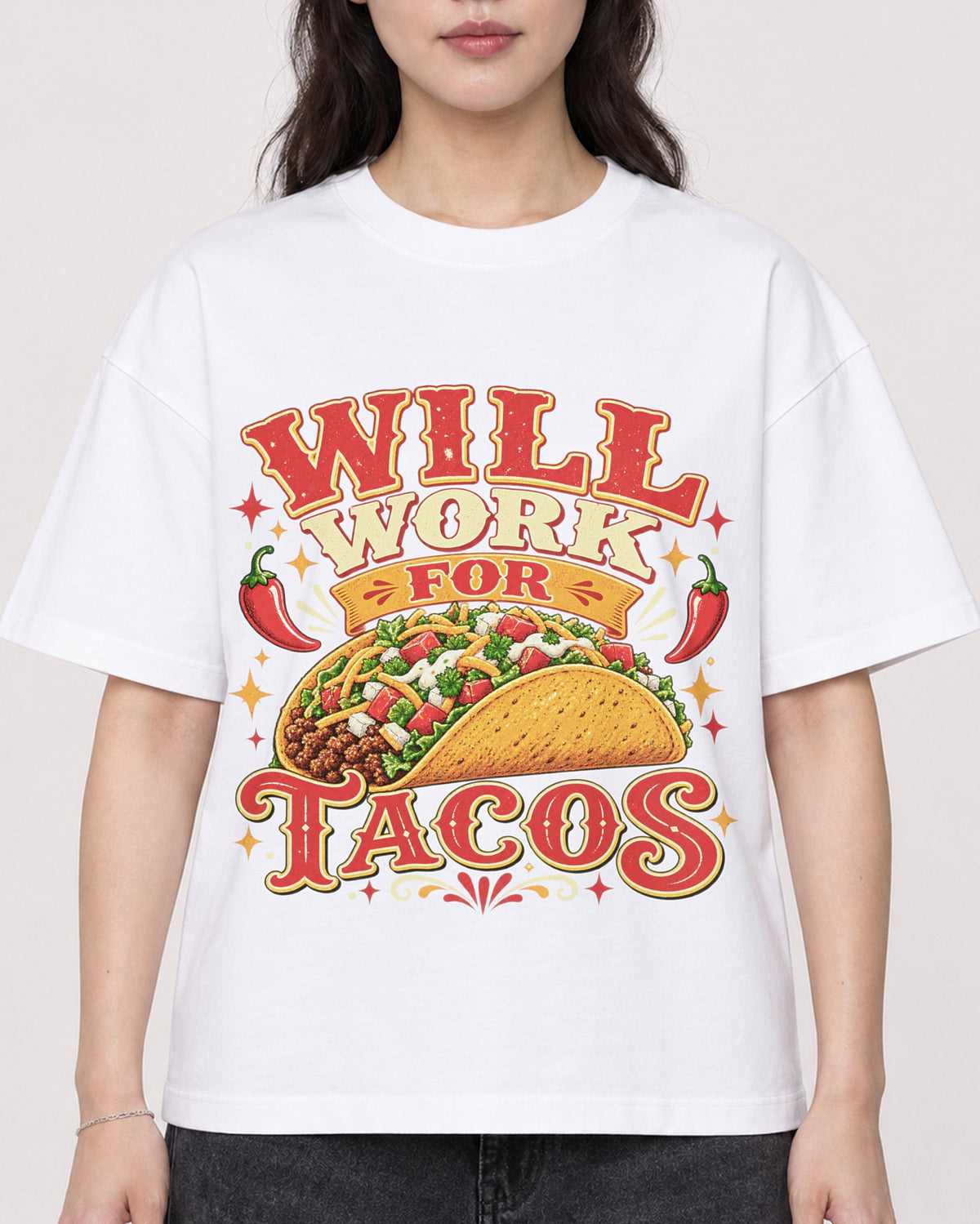 Mockup Boxy Heavyweight Tee White female close-up 03