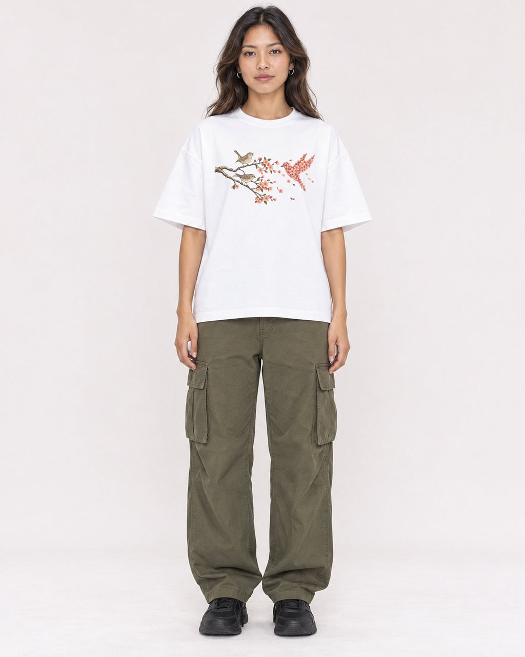 Mockup Boxy Heavyweight Tee White female full-body 02