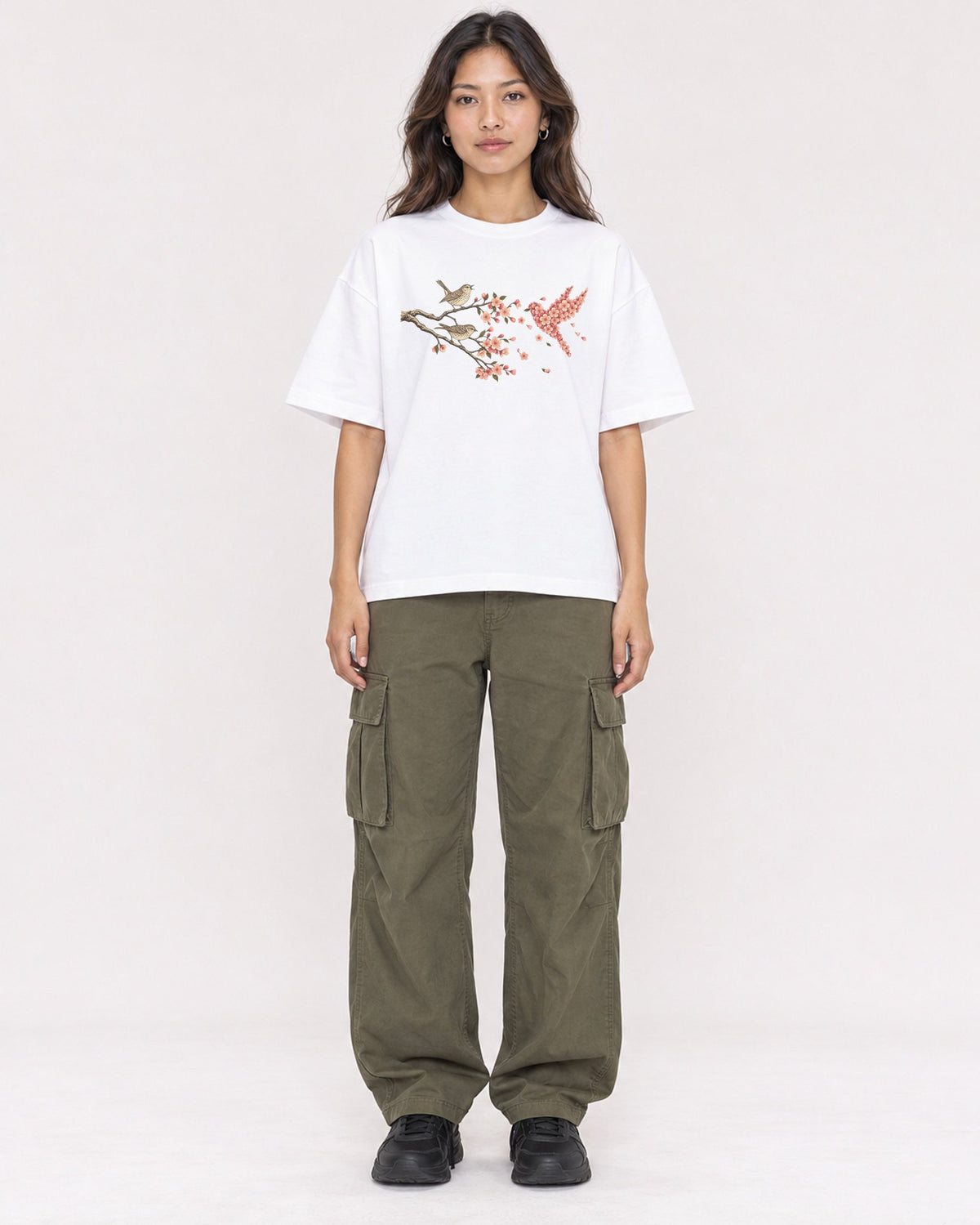 Mockup Boxy Heavyweight Tee White female full-body 02