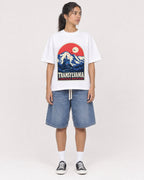 Mockup Boxy Heavyweight Tee White female full-body 16