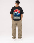 Mockup Boxy Heavyweight Tee Black male full-body 16