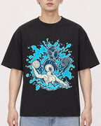 Mockup Boxy Heavyweight Tee Black male close-up 01
