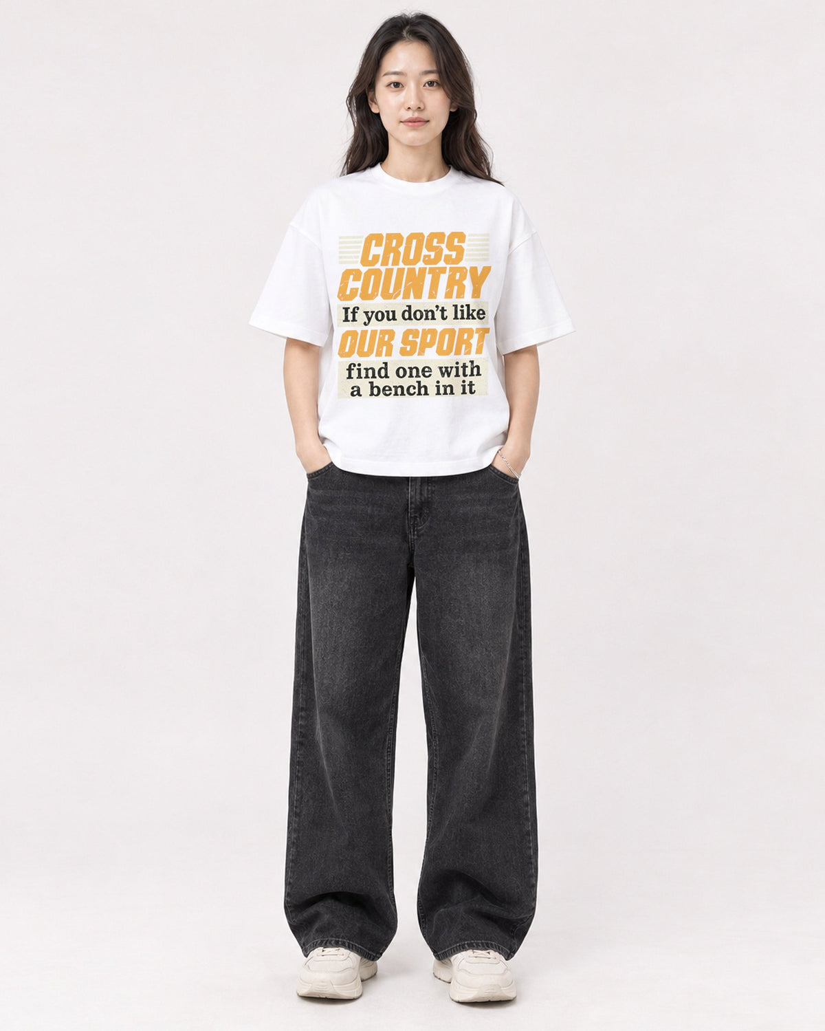 Mockup Boxy Heavyweight Tee White female full-body 03