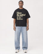 Mockup Boxy Heavyweight Tee Black male full-body 25