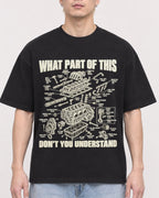 Mockup Boxy Heavyweight Tee Black male close-up 33