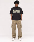 Mockup Boxy Heavyweight Tee Black male full-body 24