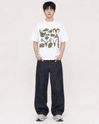 Mockup Boxy Heavyweight Tee White male full-body 01