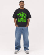 Mockup Boxy Heavyweight Tee Black male full-body 14