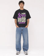Mockup Boxy Heavyweight Tee Black male full-body 06