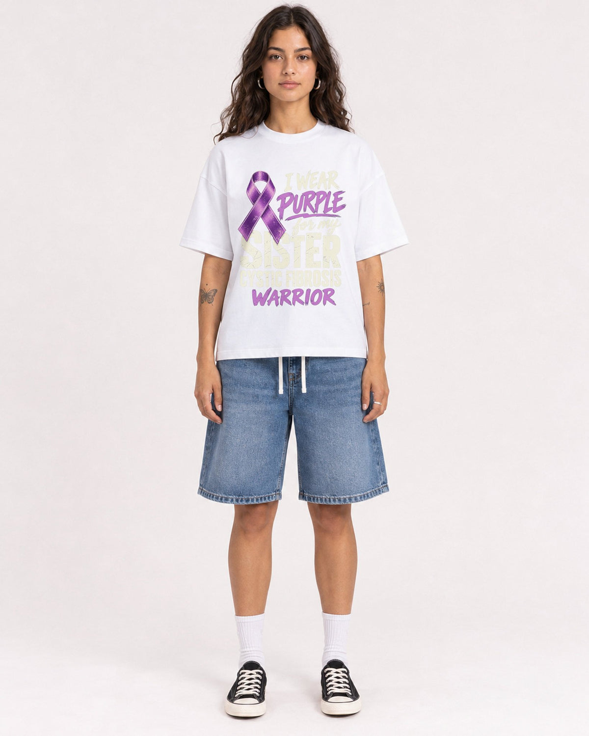 Mockup Boxy Heavyweight Tee White female full-body 06